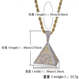 Hip Hop Gold-Plated Egyptian Pyramid Necklace – Eye of Horus Pendant with Iced-Out Zircon Detailing by Topgrillz