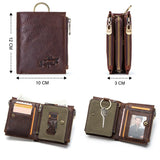 Men’s Genuine Leather RFID Wallet – Large Capacity Zipper Clutch with Coin Pocket & Card Holder