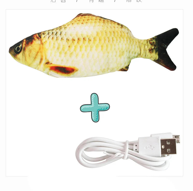 USB Rechargeable Floppy Fish Cat Toy – Interactive Electric Chew & Bite Toy for Cats, Realistic Motion Play Pet Supplies