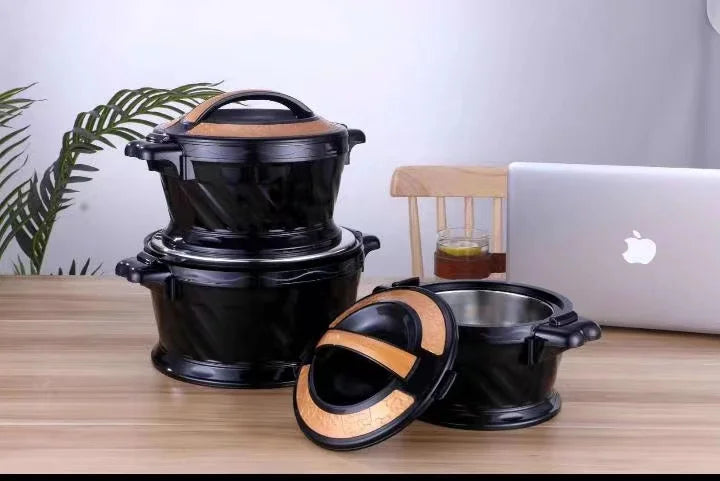 3-Piece Large Capacity Insulated Rice Bucket Set (2.2L / 4.2L / 5.2L) – Food Warmer with Handle for Family & Gatherings