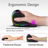 Delux M618 Plus Ergonomic Vertical Gaming Mouse – RGB Wired/Wireless Optical Mouse with 6 Buttons & 4000 DPI for PC & Laptop