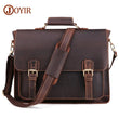 JOYIR Crazy Horse Leather Men’s Briefcase – Genuine Leather Messenger Laptop Bag for Business, Travel & Document Organization