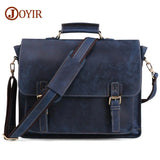 JOYIR Crazy Horse Leather Men’s Briefcase – Genuine Leather Messenger Laptop Bag for Business, Travel & Document Organization
