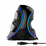 Delux M618 Plus Ergonomic Vertical Gaming Mouse – RGB Wired/Wireless Optical Mouse with 6 Buttons & 4000 DPI for PC & Laptop