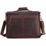 JOYIR Vintage Leather Men’s Briefcase – Crazy Horse Genuine Leather Messenger Bag for 15.6” Laptop, Business & Office Use