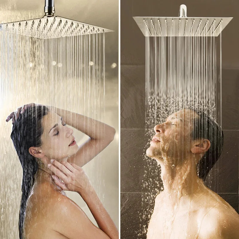 16-Inch Ultrathin Stainless Steel Rainfall Shower Head – Wall-/Ceiling-Mount High Flow