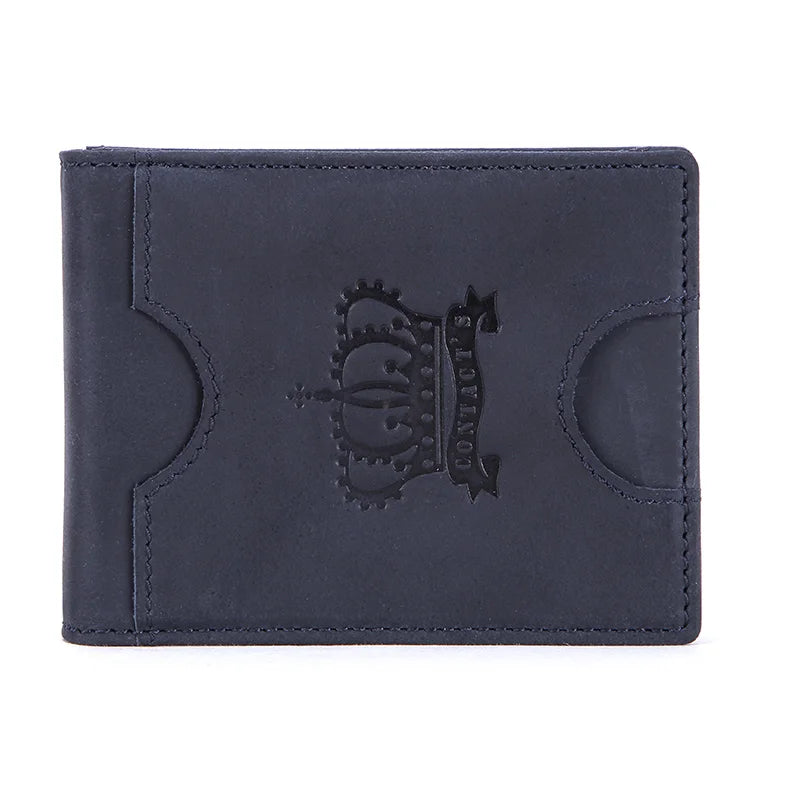 CONTACT’S Genuine Leather RFID Wallet – Slim Bifold Money Clip with Card Holder & Coin Pocket for Men