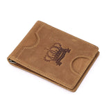 CONTACT’S Genuine Leather RFID Wallet – Slim Bifold Money Clip with Card Holder & Coin Pocket for Men