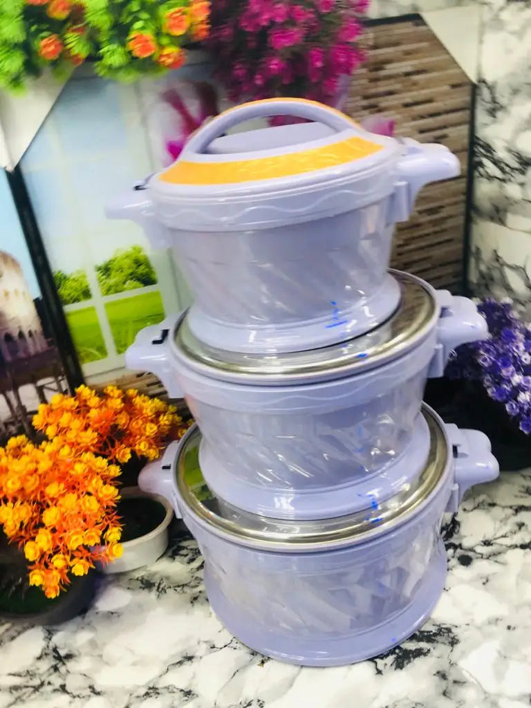 3-Piece Large Capacity Insulated Rice Bucket Set (2.2L / 4.2L / 5.2L) – Food Warmer with Handle for Family & Gatherings