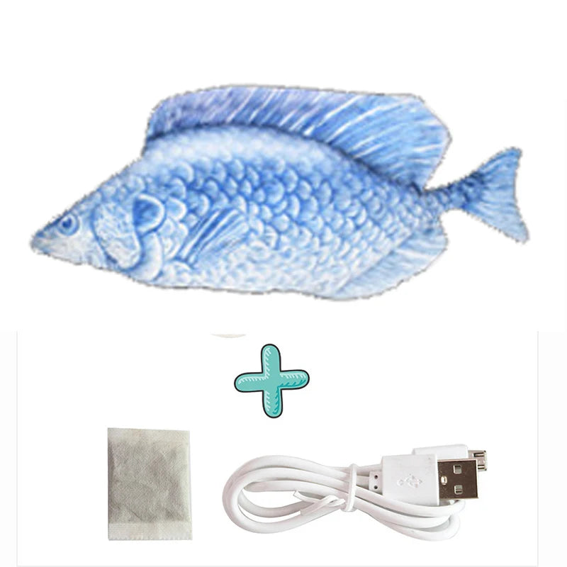 USB Rechargeable Floppy Fish Cat Toy – Interactive Electric Chew & Bite Toy for Cats, Realistic Motion Play Pet Supplies