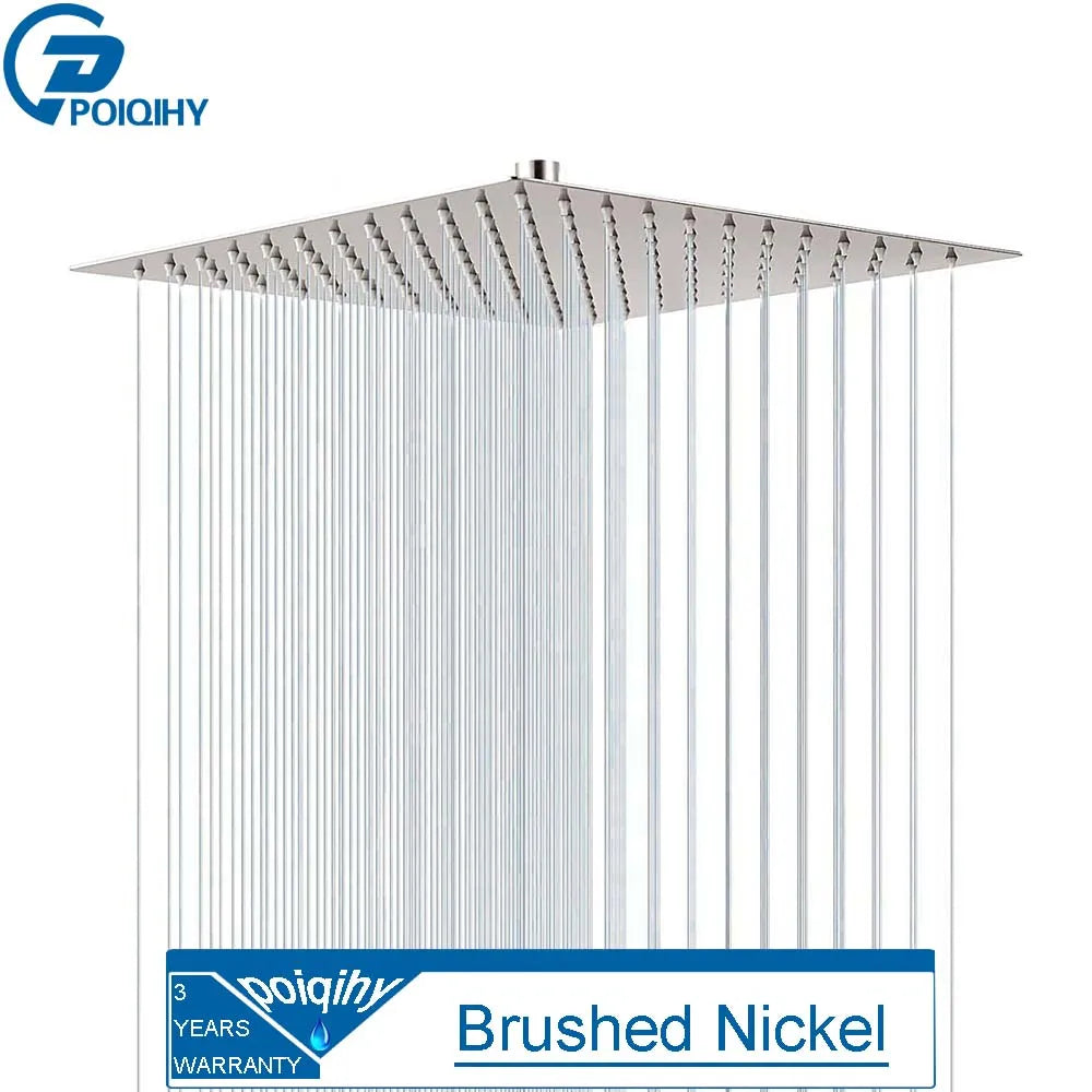 Ultrathin Gold-Finish Rainfall Shower Head – 16″ Stainless Steel Luxury Spa Shower