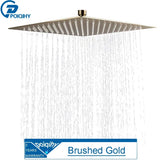 Ultrathin Gold-Finish Rainfall Shower Head – 16″ Stainless Steel Luxury Spa Shower