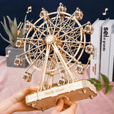 “Robotime Rolife 232PCS 3D Wooden Ferris Wheel Model Kit – DIY Rotatable Assembly Puzzle Toy & Gift for Kids & Adults”