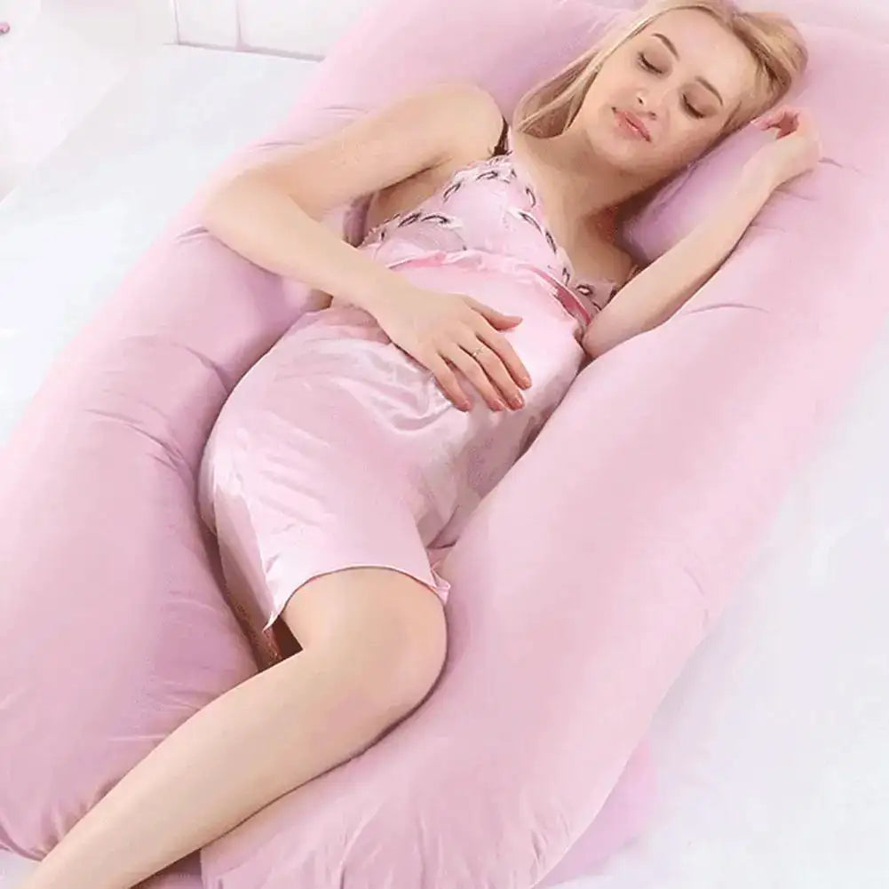 U-Shaped Maternity Cushion Cover 80 × 160 cm – Multi-Functional Cotton Pillowcase for Side Sleepers