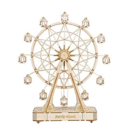 “Robotime Rolife 232PCS 3D Wooden Ferris Wheel Model Kit – DIY Rotatable Assembly Puzzle Toy & Gift for Kids & Adults”