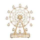 “Robotime Rolife 232PCS 3D Wooden Ferris Wheel Model Kit – DIY Rotatable Assembly Puzzle Toy & Gift for Kids & Adults”