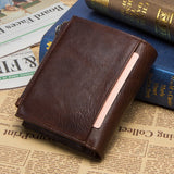 Men’s Genuine Leather RFID Wallet – Large Capacity Zipper Clutch with Coin Pocket & Card Holder