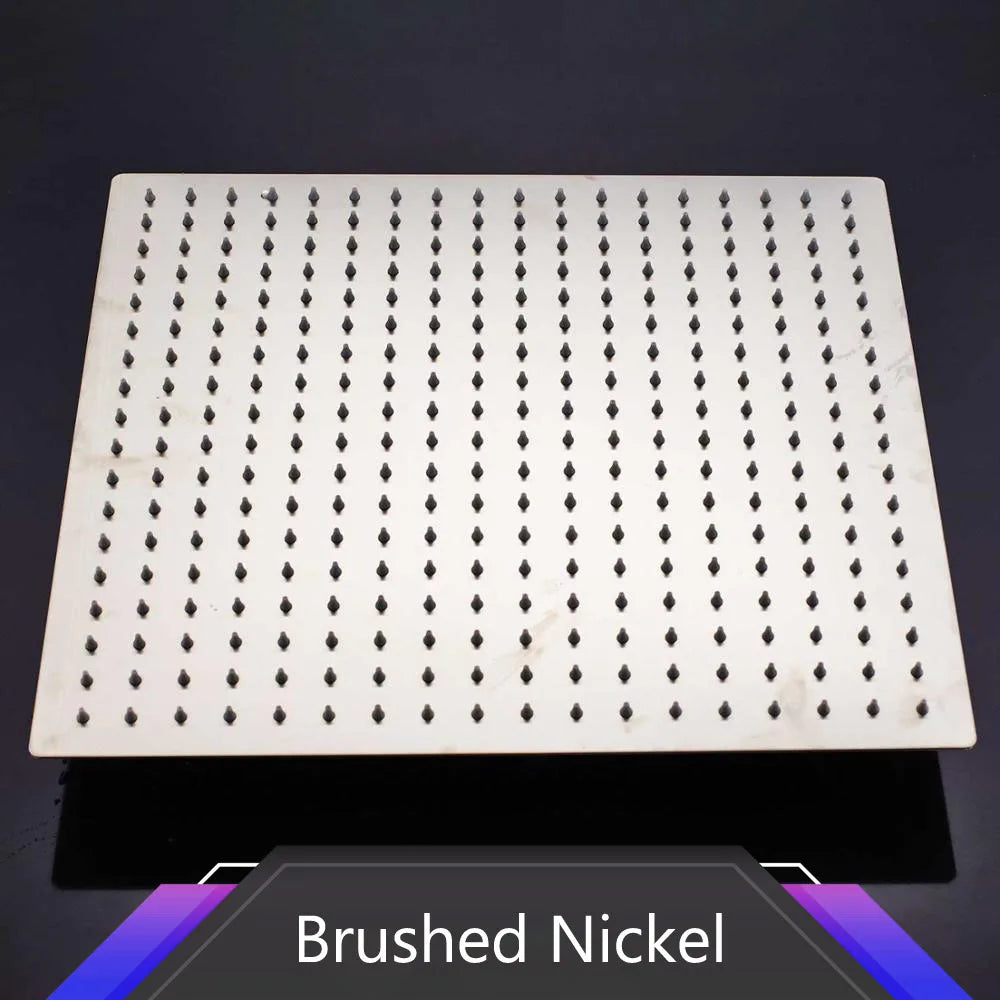 16-Inch Ultrathin Stainless Steel Rainfall Shower Head – Wall-/Ceiling-Mount High Flow