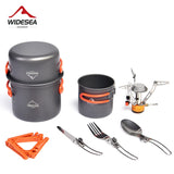 Widesea Camping Cookware Set – Portable Outdoor Tableware Kit with Stove, Pot, Folding Knife & Cup for Hiking 🍲🔥