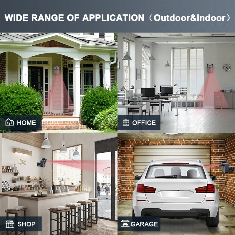 HTZSAFE Wireless Driveway Security Alarm – Waterproof PIR Motion Detector System for Garage, Burglar & Welcome Alerts