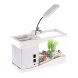 LED Mini Self-Cleaning Desktop Aquarium – Compact Fish Tank with Clock & Display Screen for Home/Office