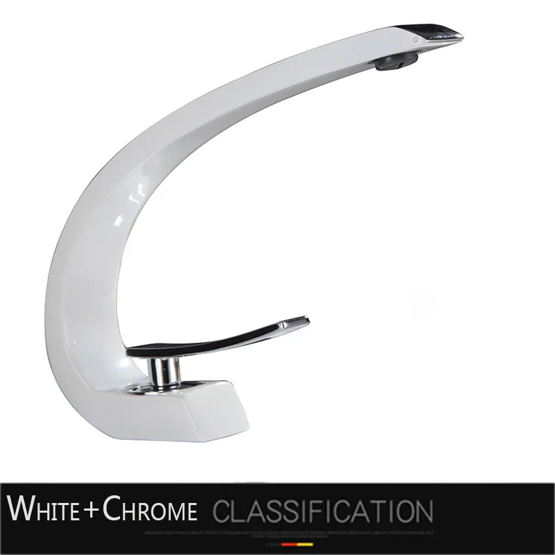 Luxury Brass Deck-Mounted Matte Black Basin Faucet – Single-Hole Mixer Tap Hot & Cold
