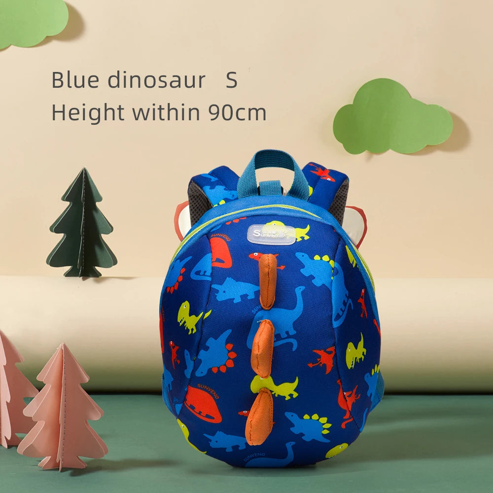 SUNVENO Children’s Dinosaur Backpack – Toddler Preschool Bag with Safety Harness & Leash | Lightweight Kids Lunch Bag for Boys & Girls