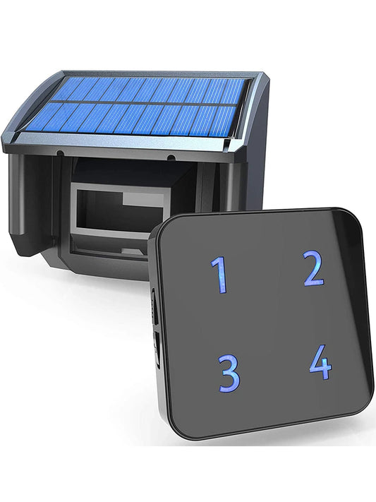 HTZSAFE 400m Solar Wireless Driveway Alarm – Outdoor Weather-Resistant Motion Sensor Security Alert System for DIY Installation