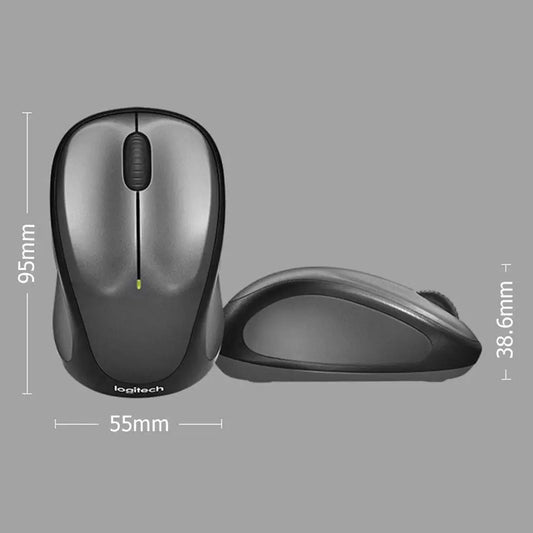 Logitech M325s/M235 Wireless Mouse – 2.4G USB Mouse with 3 Buttons, 1000 DPI Optical Sensor & Contour Shape with Rubber Grip