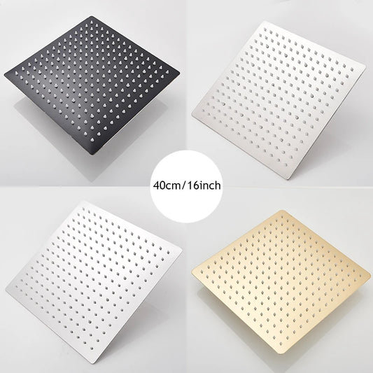 16-inch Ultra-Thin Rainfall Shower Head – 304 Stainless Steel Chrome/Nickel Finish