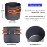 Widesea Camping Cookware Set – Portable Outdoor Tableware Kit with Stove, Pot, Folding Knife & Cup for Hiking 🍲🔥