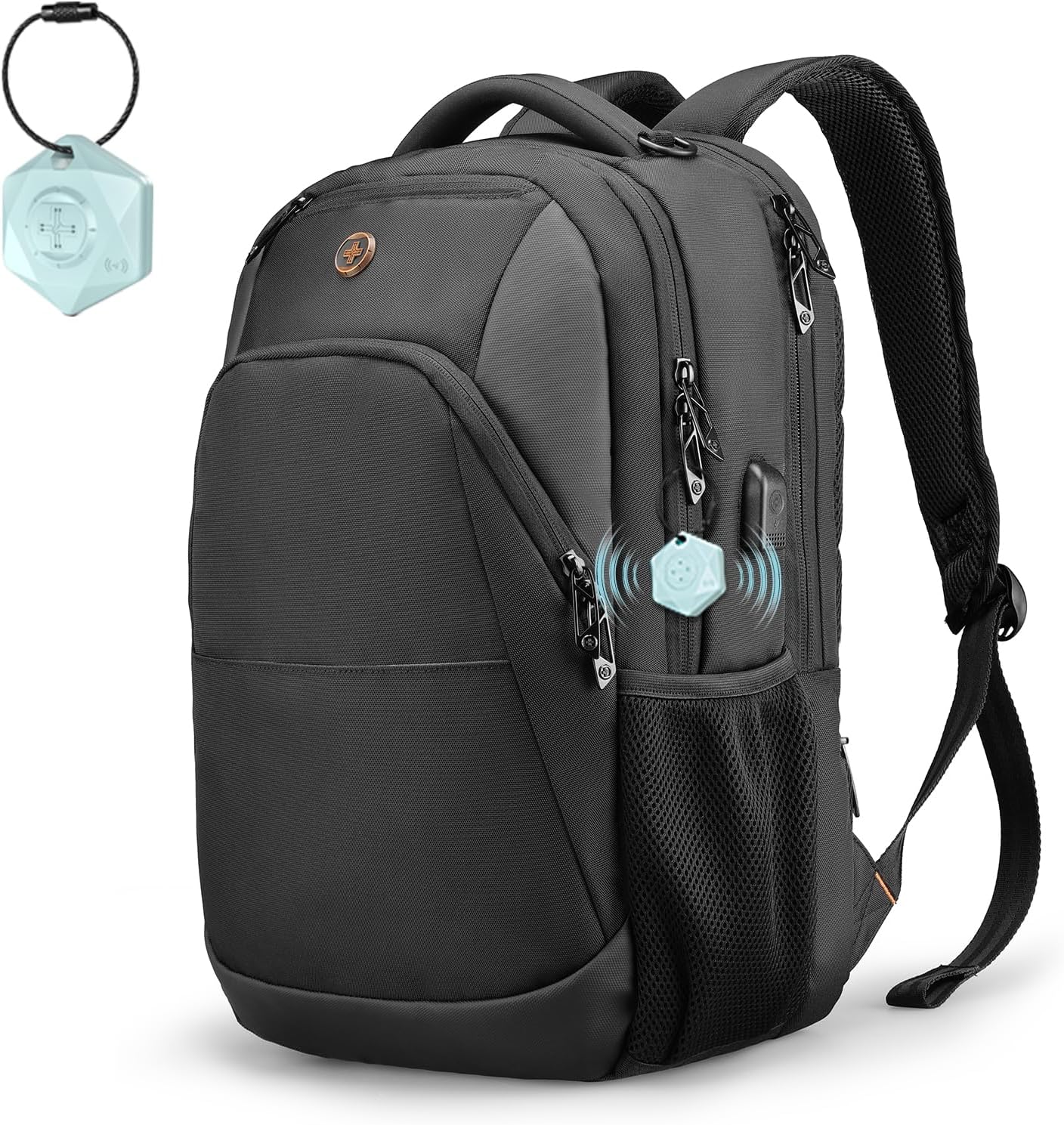 Design Travel Laptop Backpack with RFID Protection & USB Charging – 16″ College & Business Backpack (Black)