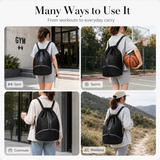 Lightweight Drawstring Gym Backpack with Separate Shoe Compartment