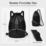 Lightweight Drawstring Gym Backpack with Separate Shoe Compartment