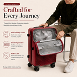 20-Inch Smart Hardshell Carry-On with USB & Cup Holder