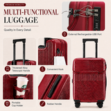 20-Inch Smart Hardshell Carry-On with USB & Cup Holder