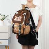 Kawaii Capybara Backpack — Large-Capacity Aesthetic College & School Bookbag for Women & Students