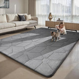 Fluffy Grey Washable Area Rug – 9x12 Soft Large Non-Slip Carpet for Living Room & Bedroom Décor