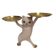 Resin Cat Storage Tray Statue – Artistic Kitten Jewelry Holder & Decorative Sculpture | Modern Home & Office Décor