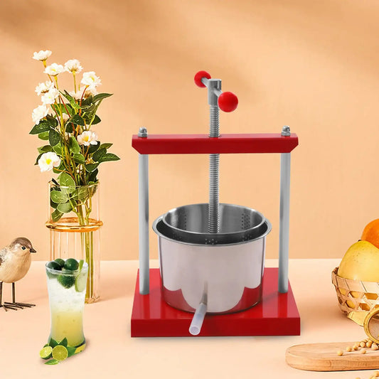 0.8 Gallon Stainless Steel Manual Press – Cheese, Herb, Fruit & Wine Press Machine for Juice, Vegetables & Olive Oil Extraction