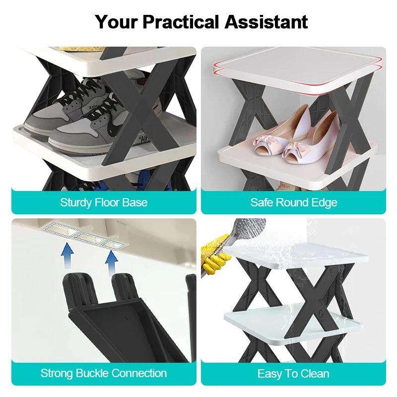 Shoe Organizer Rack – Multi-Layer, Detachable, Space-Saving Shelf for Home Use - PulinGO