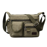 Men’s Canvas Messenger Bag – Casual Travel Shoulder Bag with Multi-Pocket & Adjustable Strap