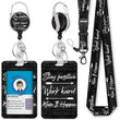 🪪 ID Badge Holder with Lanyard & Retractable Reel – Keychain Clip Name Tag & Card Holder for Work, Office & School