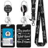 🪪 ID Badge Holder with Lanyard & Retractable Reel – Keychain Clip Name Tag & Card Holder for Work, Office & School