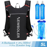 5L ultra-light running hydration backpack – trail running vest pack with 500ml flasks & 2L water bladder for marathon & biking