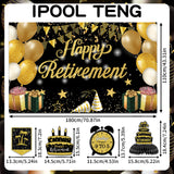 Elegant “Happy Retirement” Hanging Swirls & Banner Kit – Celebration Decorations Set for Men & Women