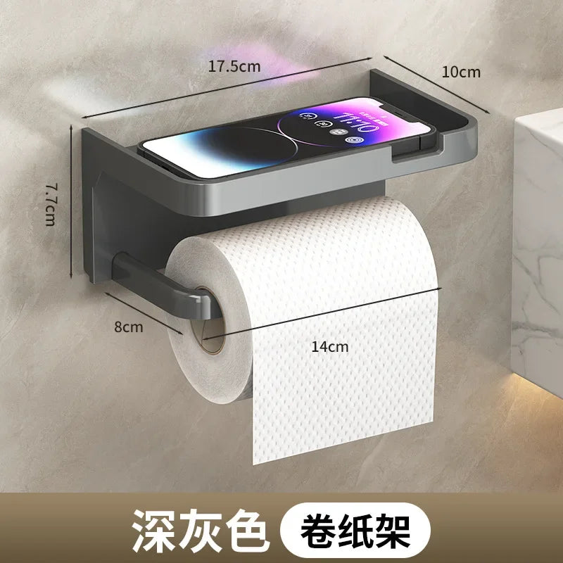Easy-Install Toilet Paper Holder – Wall-Mounted, No-Punch Roll Organizer