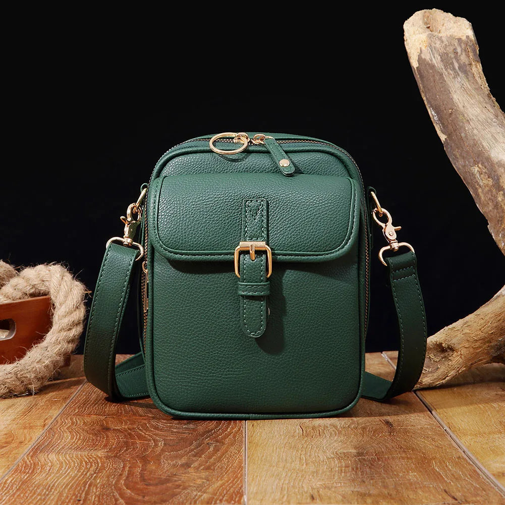 Unisex Vintage PU Leather Crossbody Bag – Anti-Theft Small Messenger Shoulder Satchel for Men & Women, Durable & Stylish
