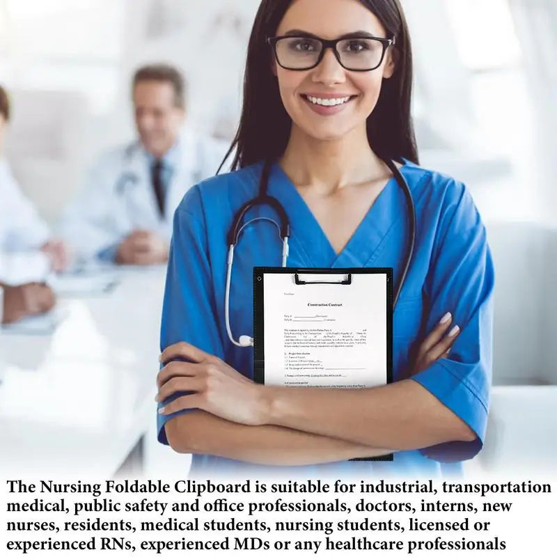 Foldable Clipboard – 2-Layer Collapsible Clipboard File Holder for Nurses, Doctors & Office Professionals