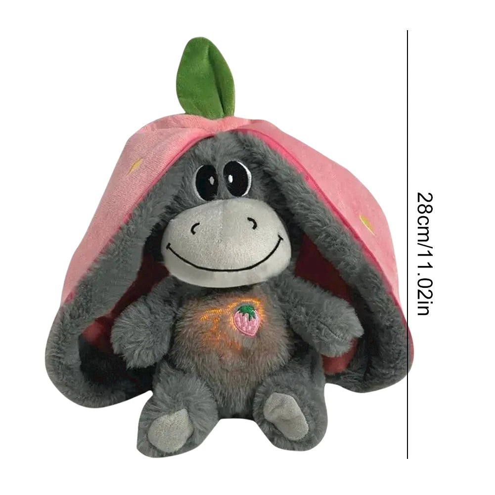 Breathing Stuffed Animal Baby Soother – Realistic Donkey Plush Comfort Doll with Breathing Motion, Soft Toy & Birthday Gift for Kids